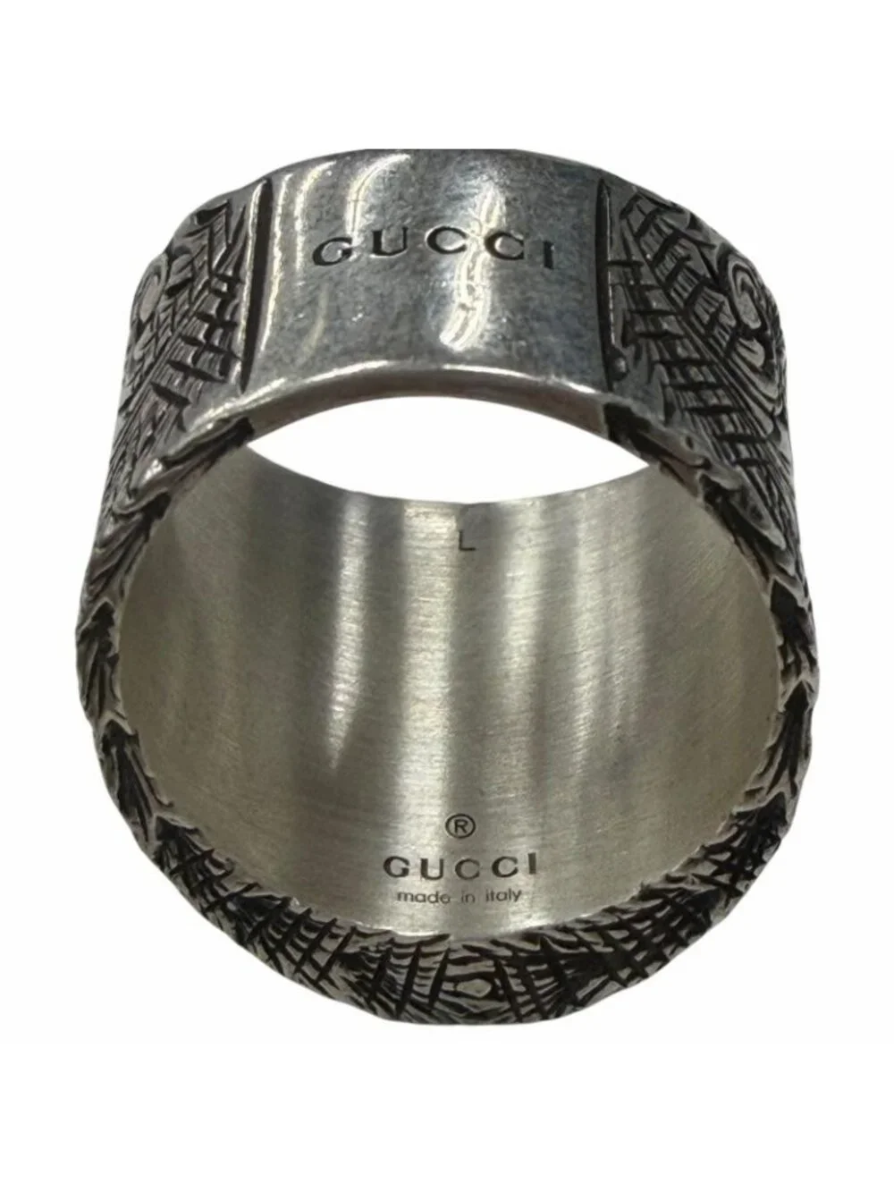 Gucci Arabesque Alphabet Letter Ring Silver-l Weight - Picture 6 of 8